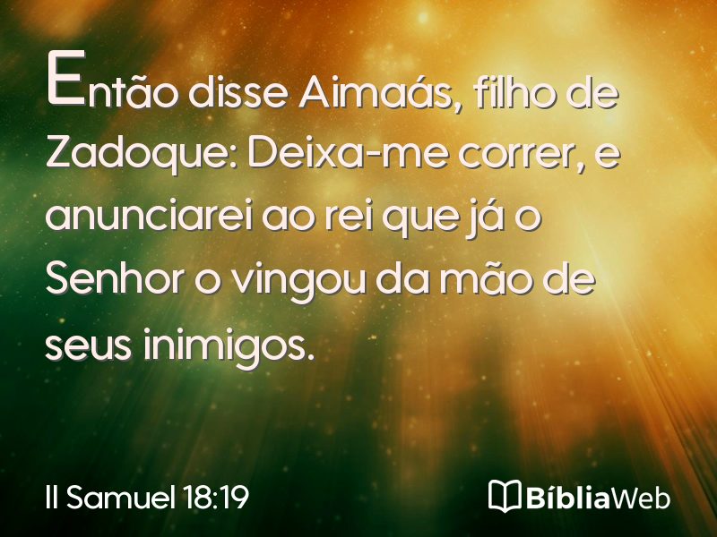 II Samuel 18:19 em imagem para compartilhar