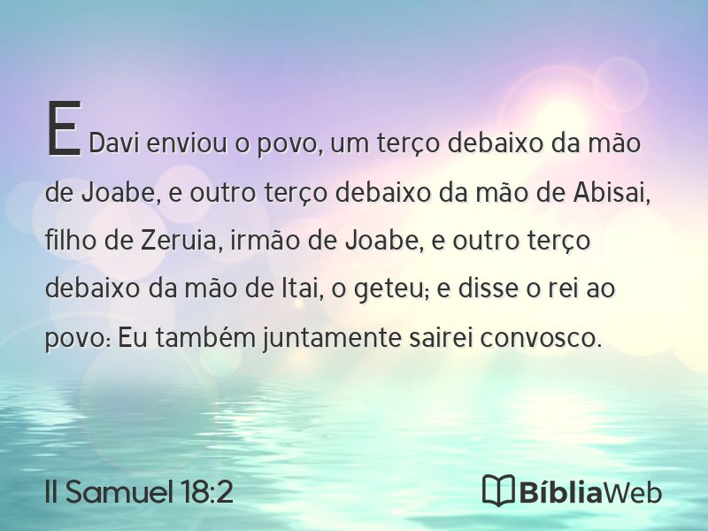 II Samuel 18:2 em imagem para compartilhar