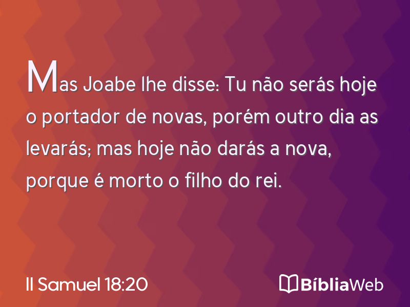 II Samuel 18:20 em imagem para compartilhar
