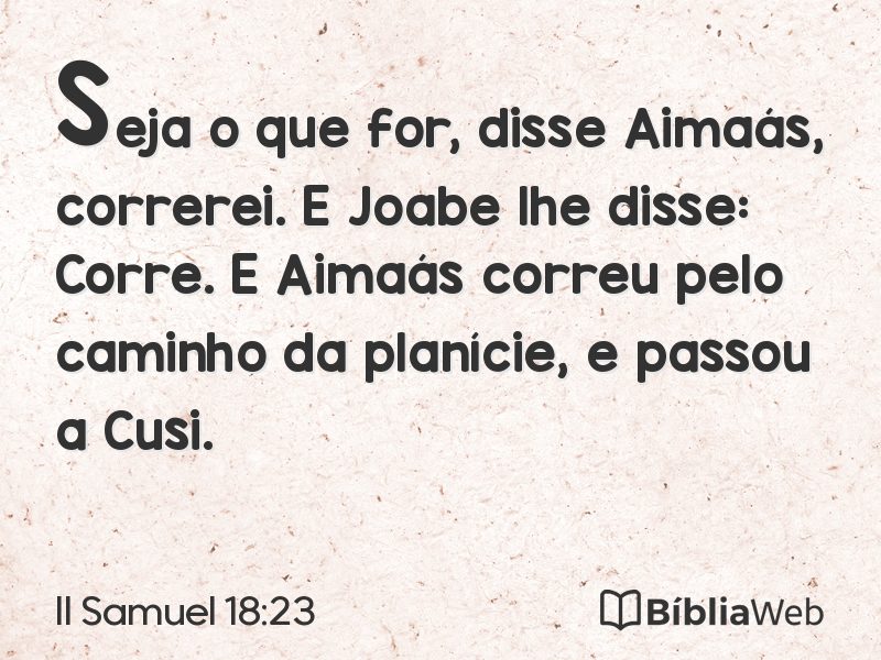 II Samuel 18:23 em imagem para compartilhar