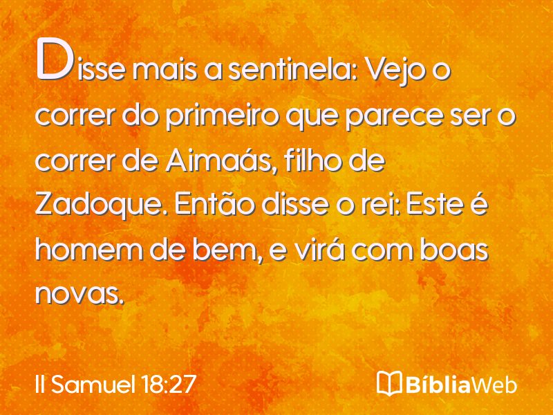 II Samuel 18:27 em imagem para compartilhar