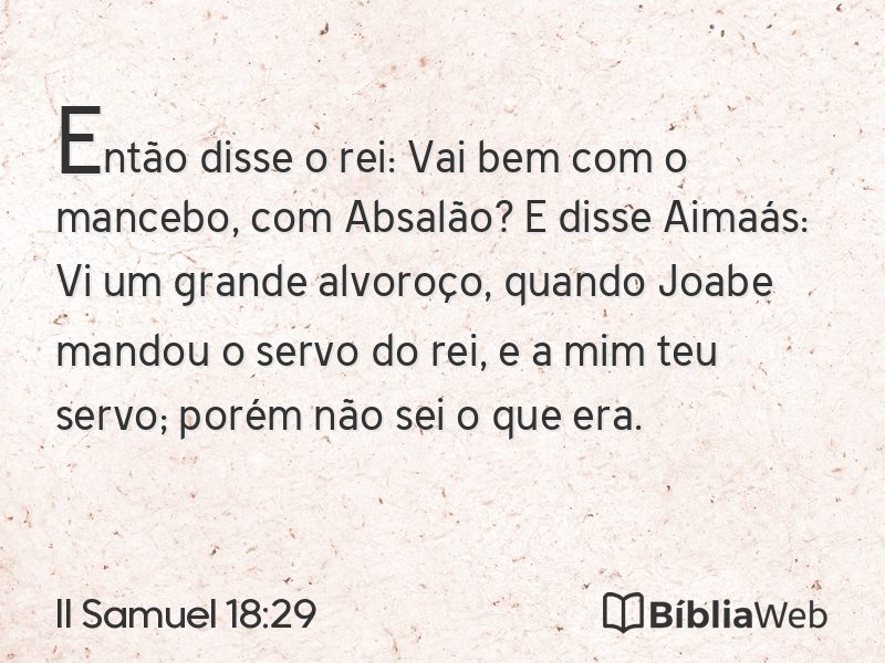 II Samuel 18:29 em imagem para compartilhar