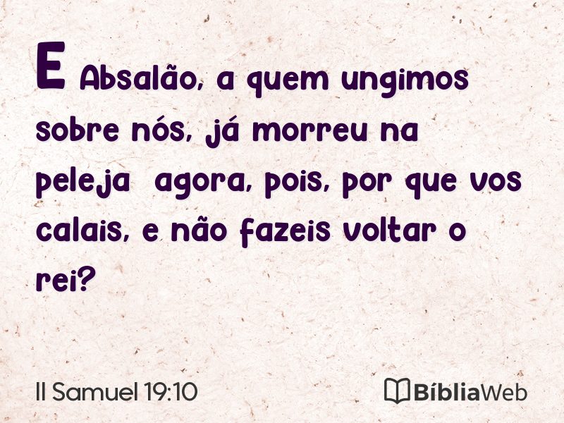 II Samuel 19:10 em imagem para compartilhar