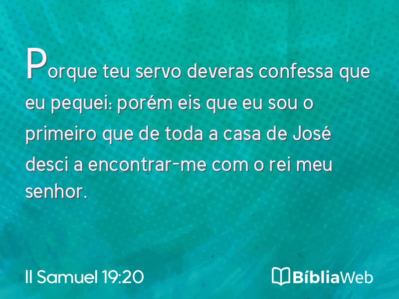 II Samuel 19:20 em imagem para compartilhar
