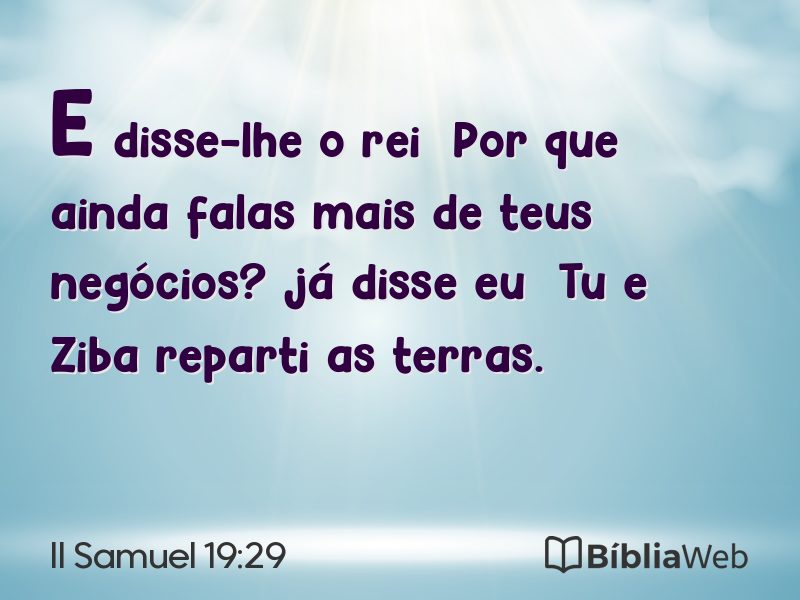II Samuel 19:29 em imagem para compartilhar
