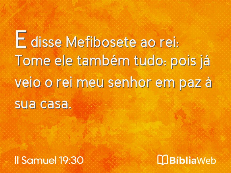 II Samuel 19:30 em imagem para compartilhar