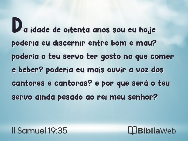 II Samuel 19:35 em imagem para compartilhar