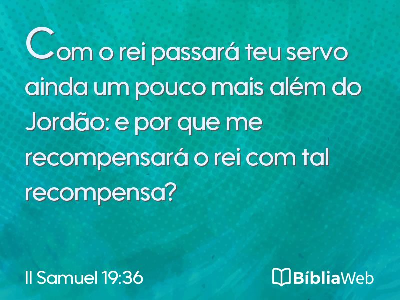 II Samuel 19:36 em imagem para compartilhar