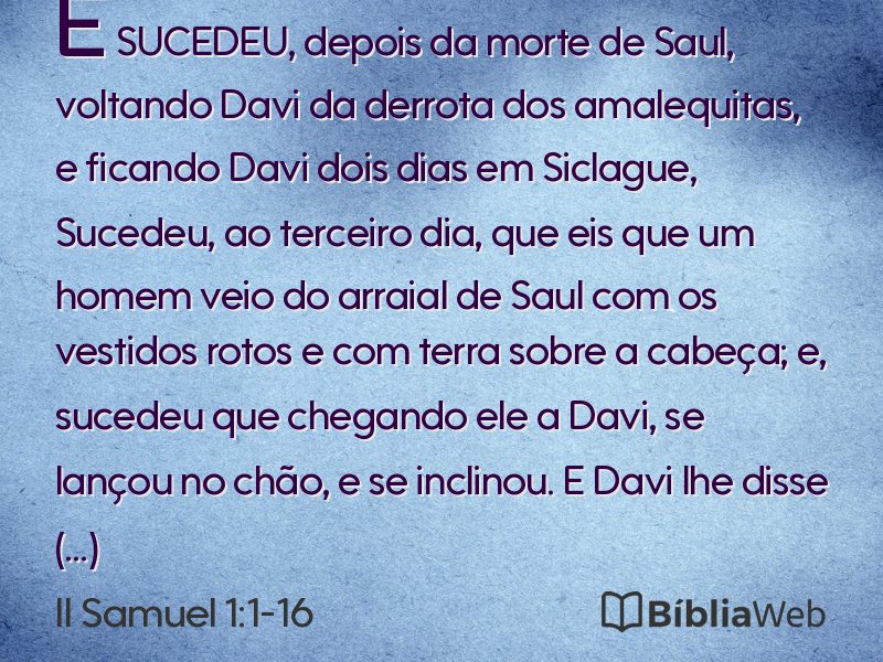 II Samuel 1:1-16 em imagem para compartilhar