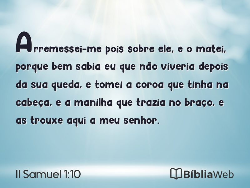 II Samuel 1:10 em imagem para compartilhar