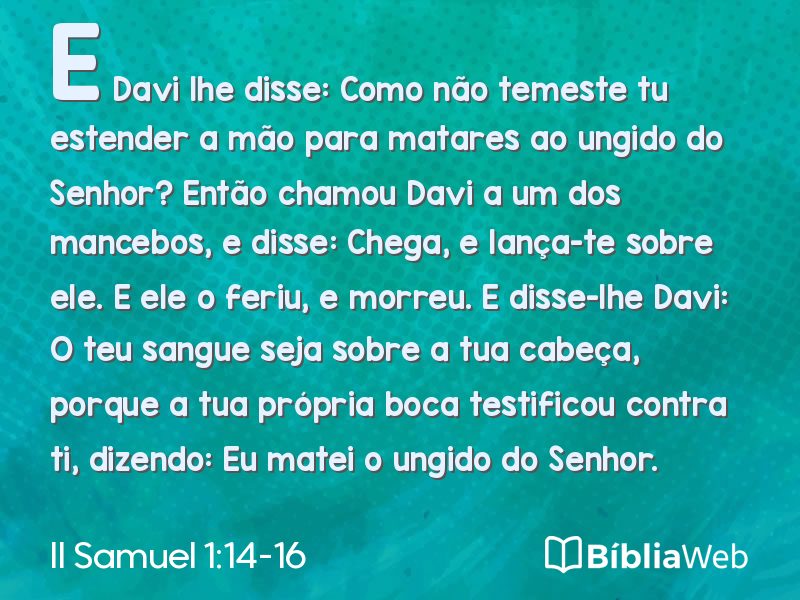 II Samuel 1:14-16 em imagem para compartilhar