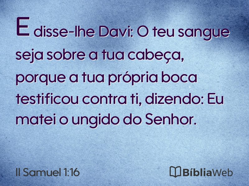 II Samuel 1:16 em imagem para compartilhar