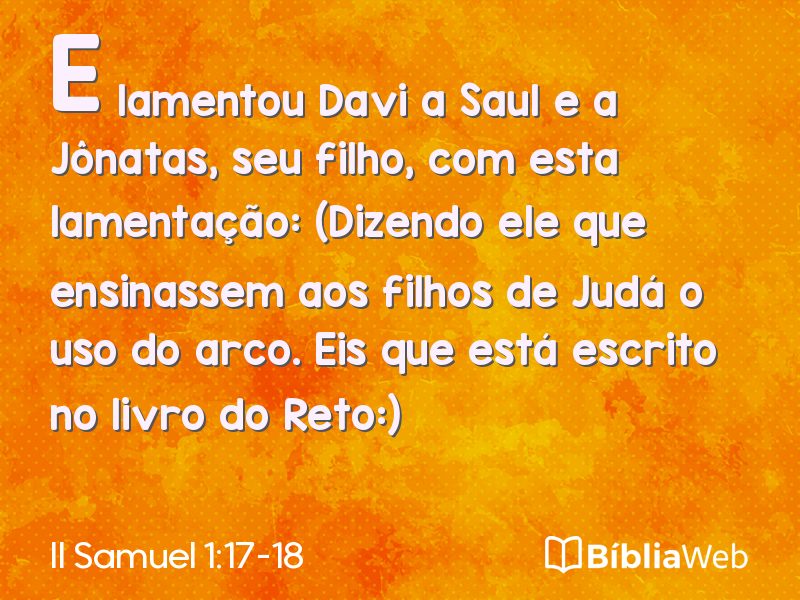 II Samuel 1:17-18 em imagem para compartilhar