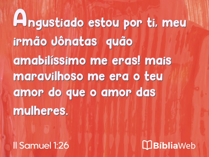 II Samuel 1:26 em imagem para compartilhar