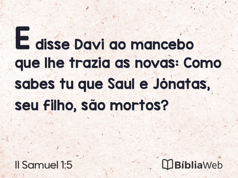 II Samuel 1:5 em imagem para compartilhar