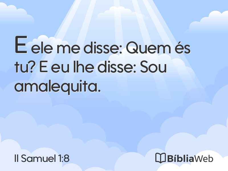 II Samuel 1:8 em imagem para compartilhar