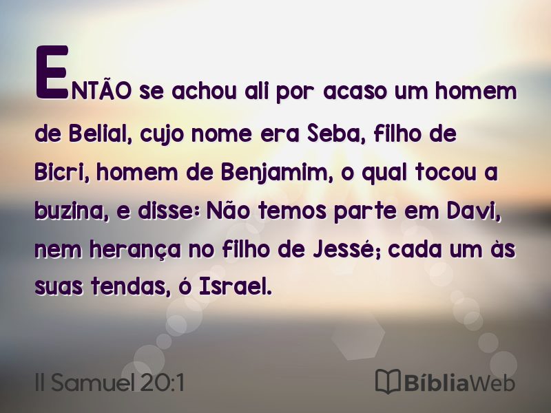 II Samuel 20:1 em imagem para compartilhar