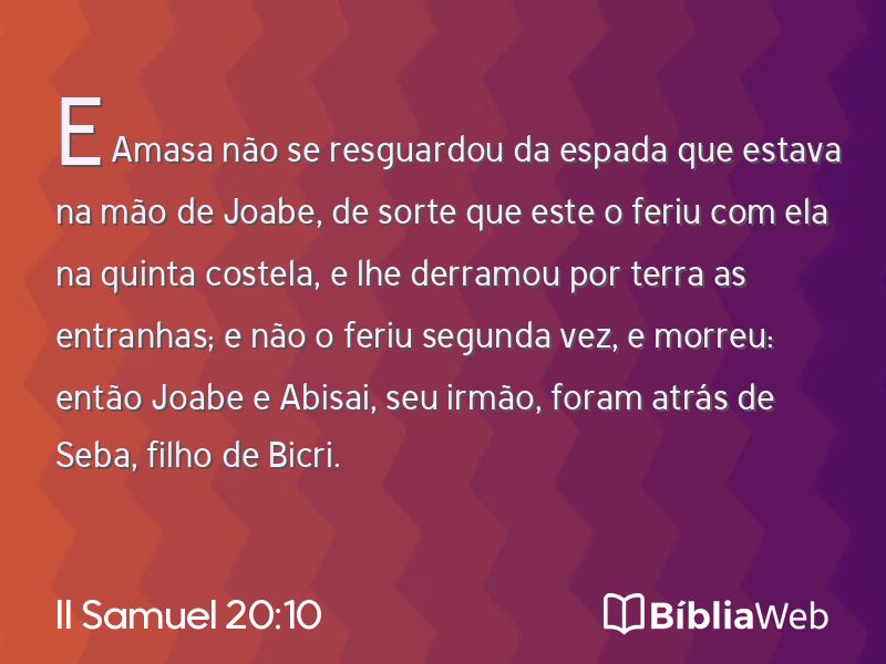 II Samuel 20:10 em imagem para compartilhar