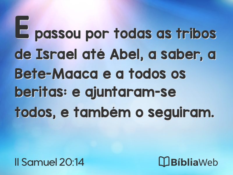 II Samuel 20:14 em imagem para compartilhar