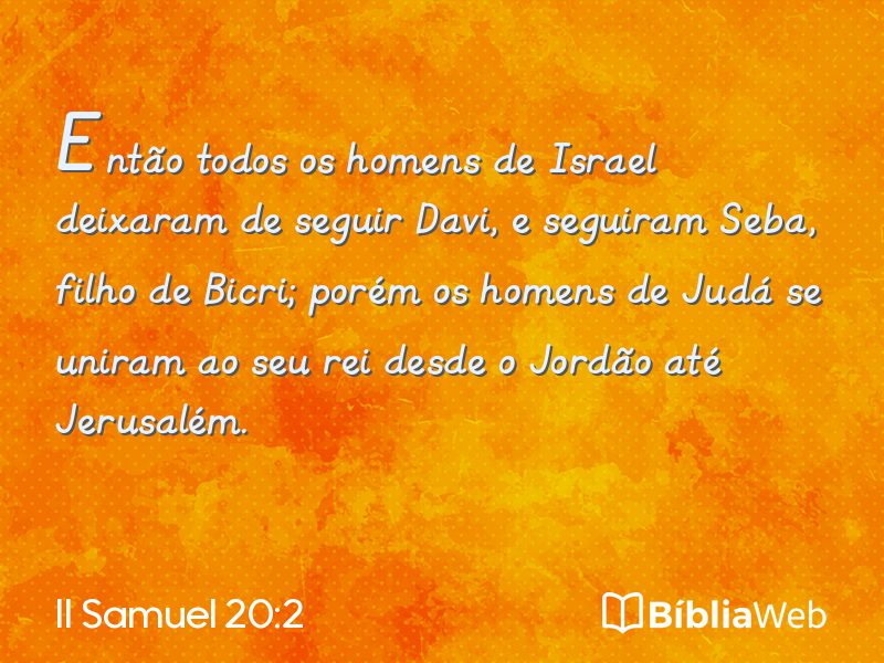 II Samuel 20:2 em imagem para compartilhar