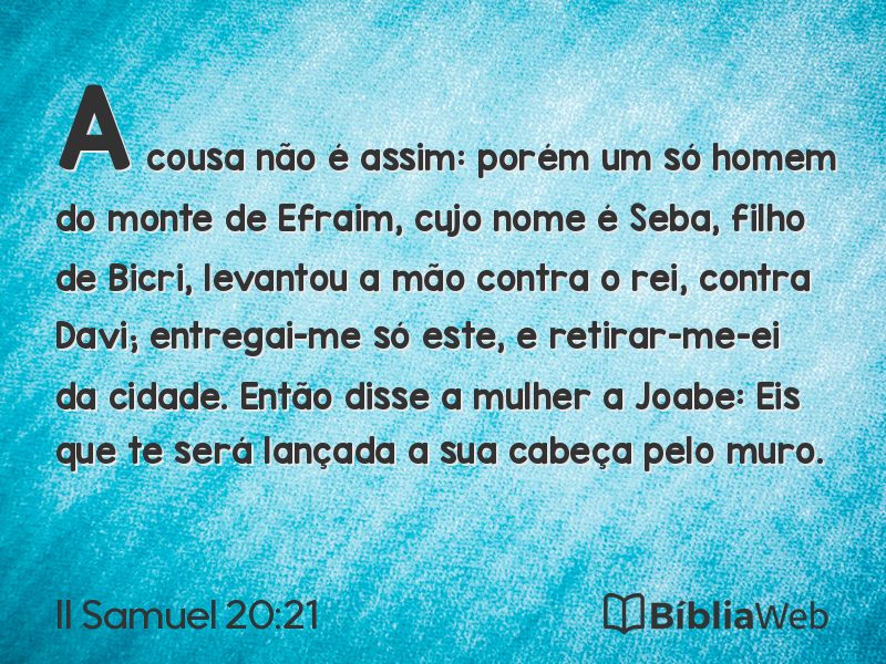 II Samuel 20:21 em imagem para compartilhar