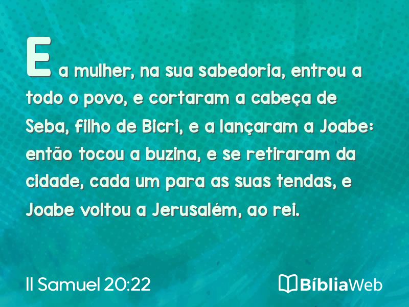 II Samuel 20:22 em imagem para compartilhar