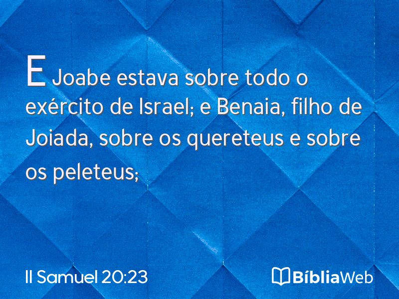 II Samuel 20:23 em imagem para compartilhar
