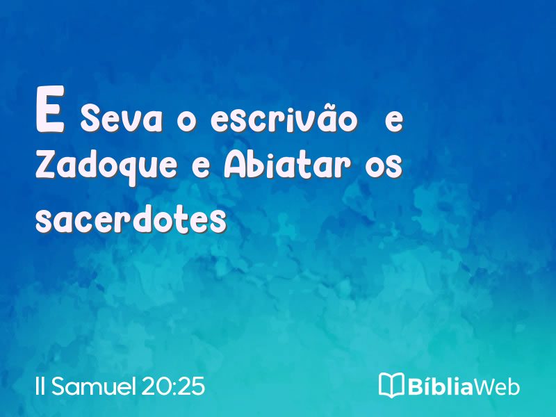 II Samuel 20:25 em imagem para compartilhar