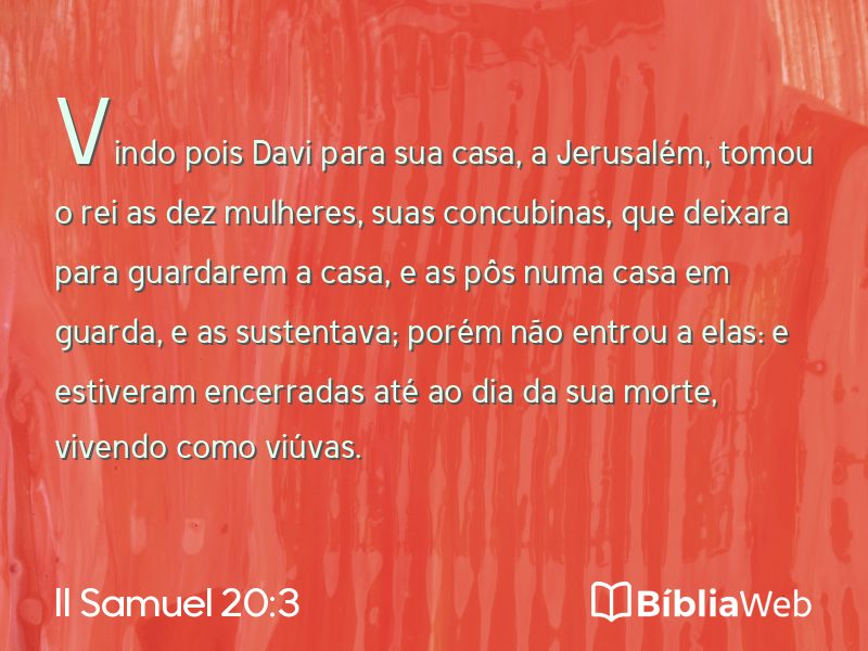 II Samuel 20:3 em imagem para compartilhar