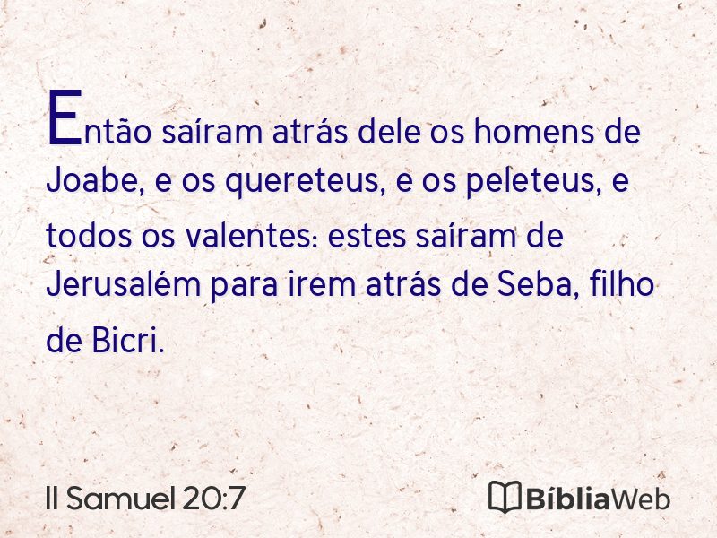 II Samuel 20:7 em imagem para compartilhar