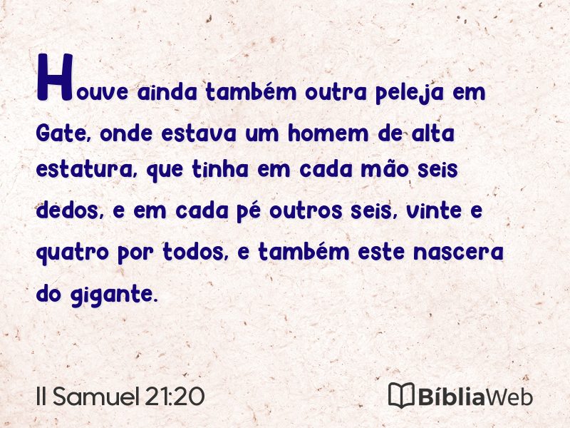 II Samuel 21:20 em imagem para compartilhar