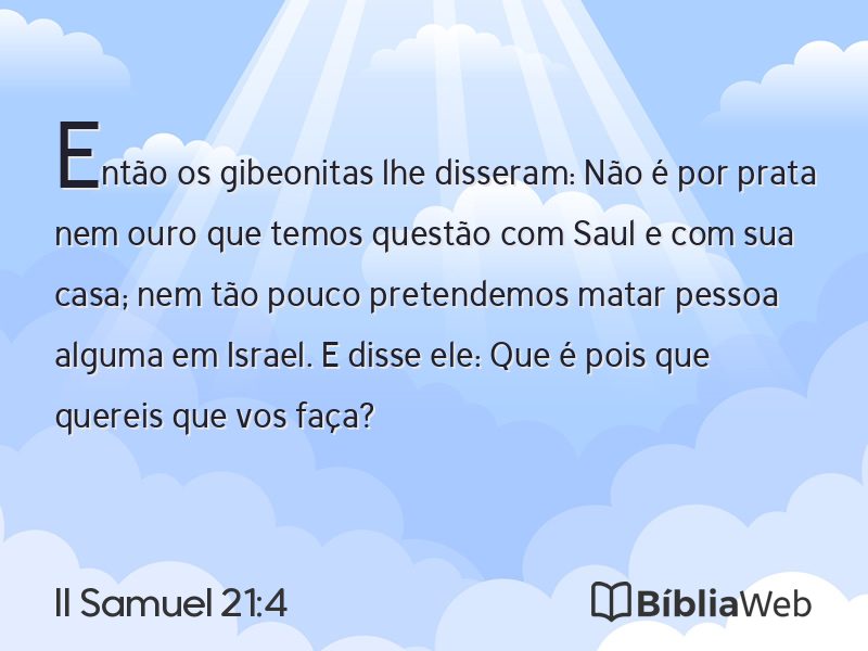 II Samuel 21:4 em imagem para compartilhar