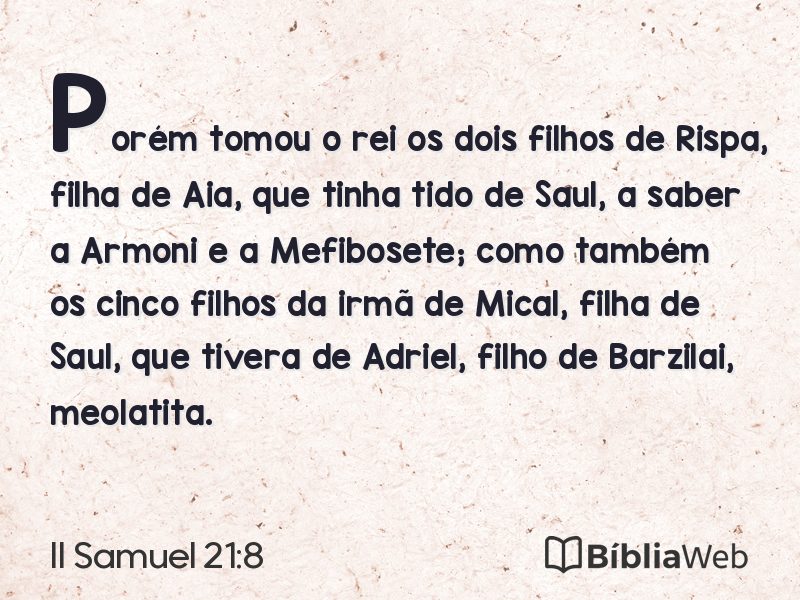 II Samuel 21:8 em imagem para compartilhar