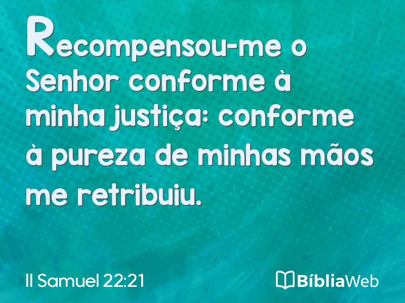 II Samuel 22:21 em imagem para compartilhar