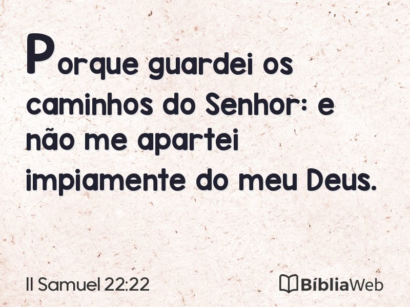 II Samuel 22:22 em imagem para compartilhar