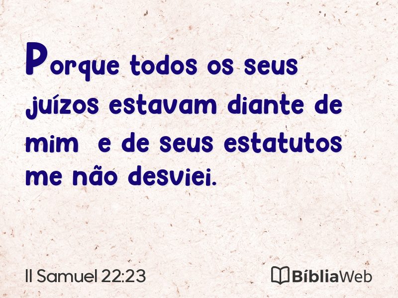 II Samuel 22:23 em imagem para compartilhar
