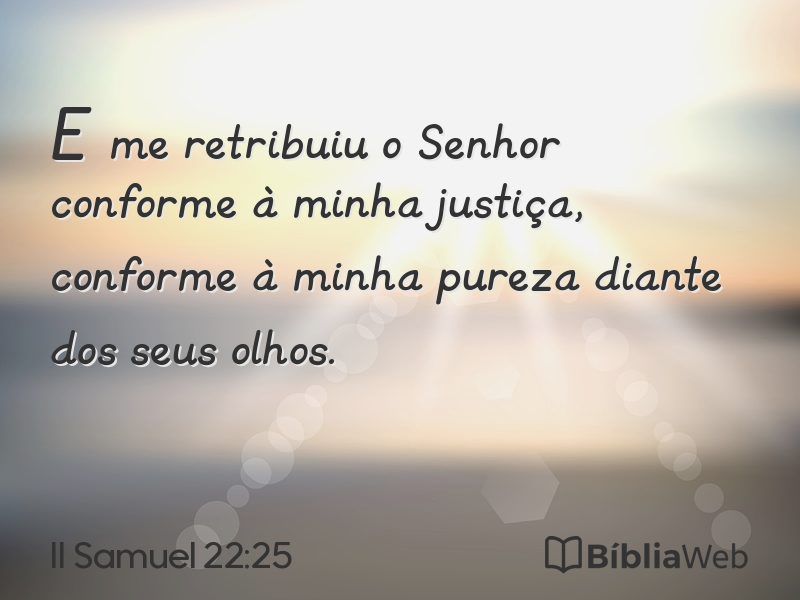 II Samuel 22:25 em imagem para compartilhar