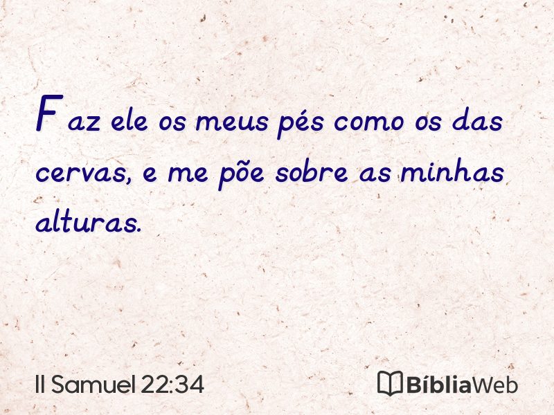 II Samuel 22:34 em imagem para compartilhar