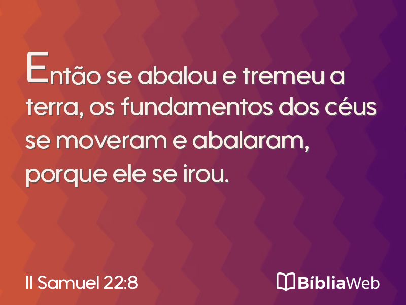 II Samuel 22:8 em imagem para compartilhar