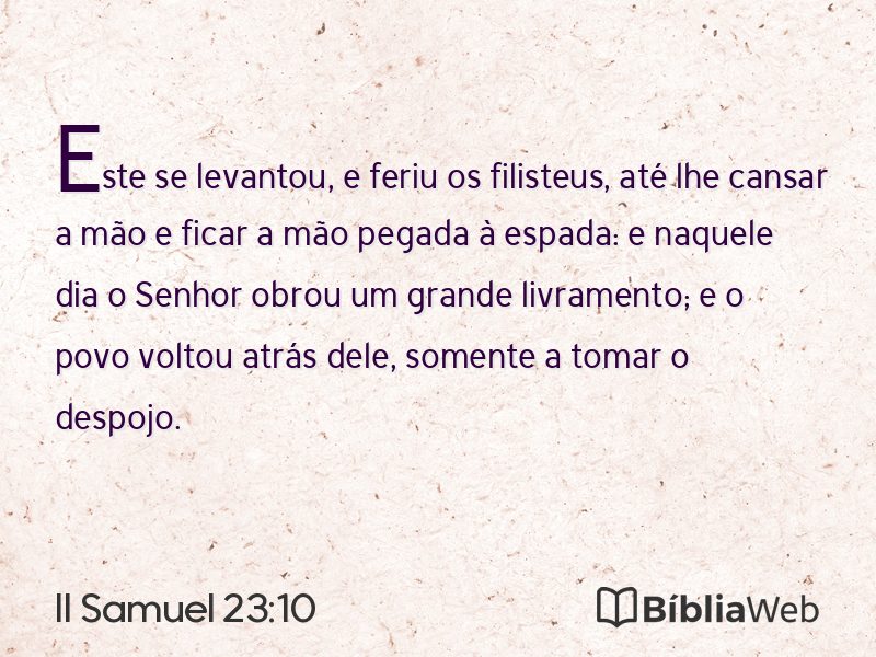 II Samuel 23:10 em imagem para compartilhar