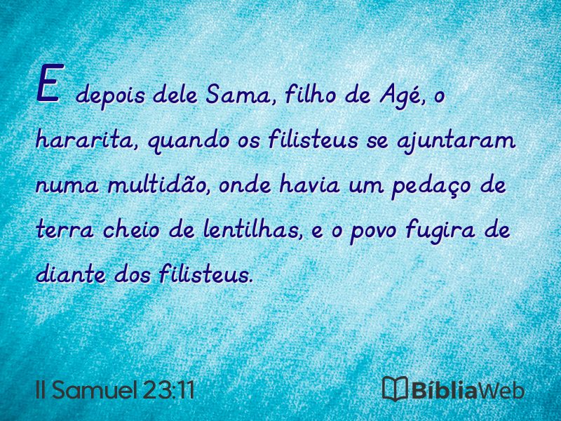 II Samuel 23:11 em imagem para compartilhar