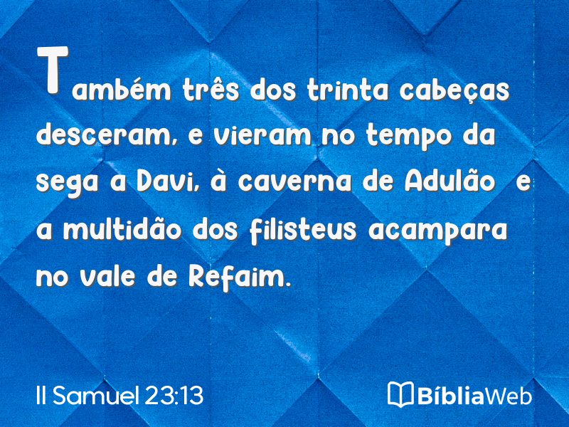 II Samuel 23:13 em imagem para compartilhar