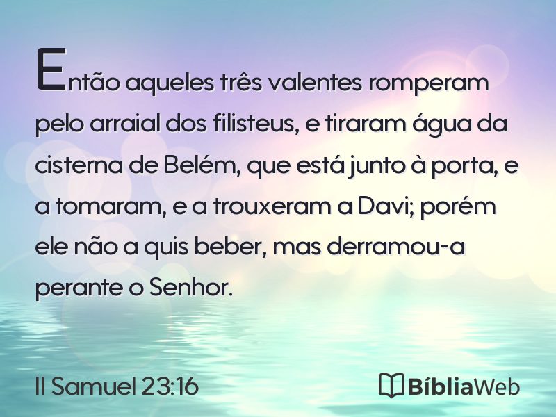 II Samuel 23:16 em imagem para compartilhar
