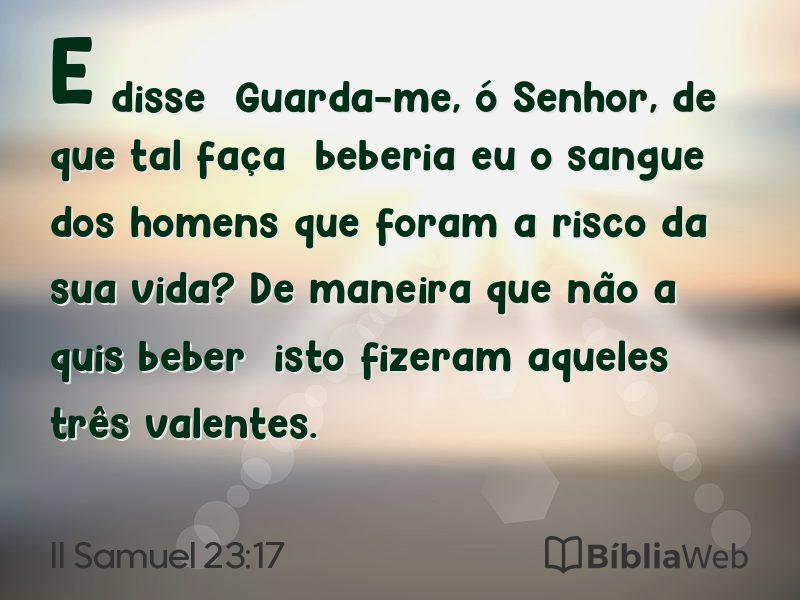 II Samuel 23:17 em imagem para compartilhar