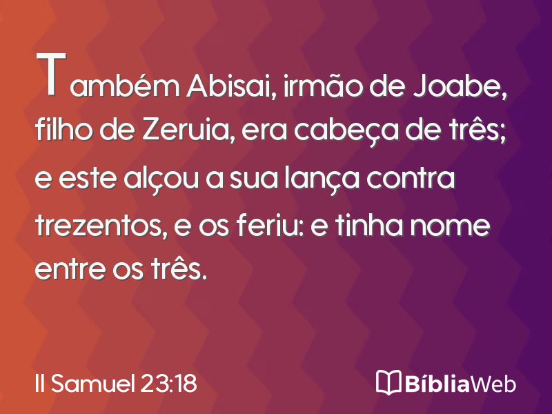 II Samuel 23:18 em imagem para compartilhar