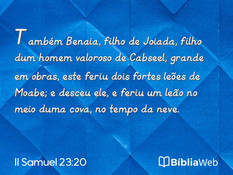 II Samuel 23:20 em imagem para compartilhar