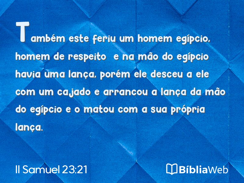 II Samuel 23:21 em imagem para compartilhar