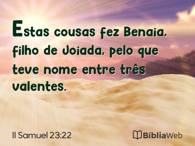 II Samuel 23:22 em imagem para compartilhar