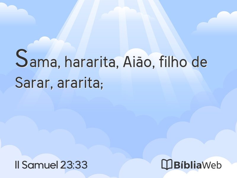 II Samuel 23:33 em imagem para compartilhar