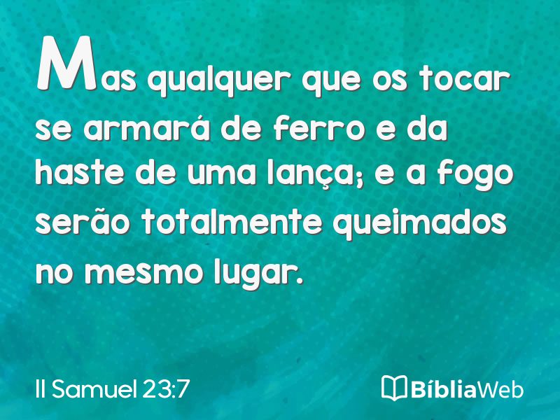 II Samuel 23:7 em imagem para compartilhar
